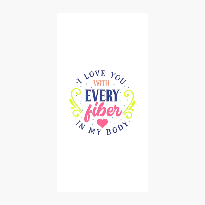 Colorful Love Typography with Fiber Message iPhone Case