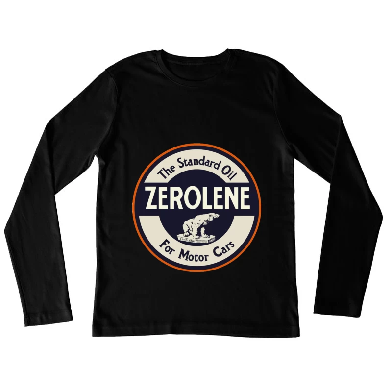 Vintage Standard Oil Zerolene Motor Car Advertisement with Polar Bear Logo Female Long Sleeve T-Shirt