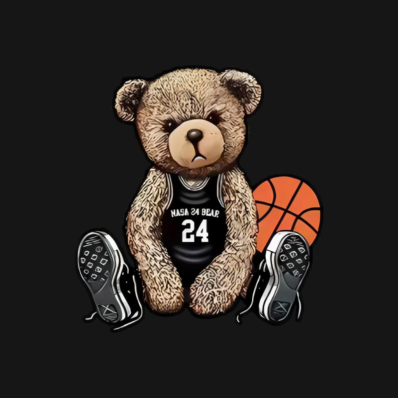 Basketball Teddy mit Trikot und Sneakers Herren Langarm T-Shirt