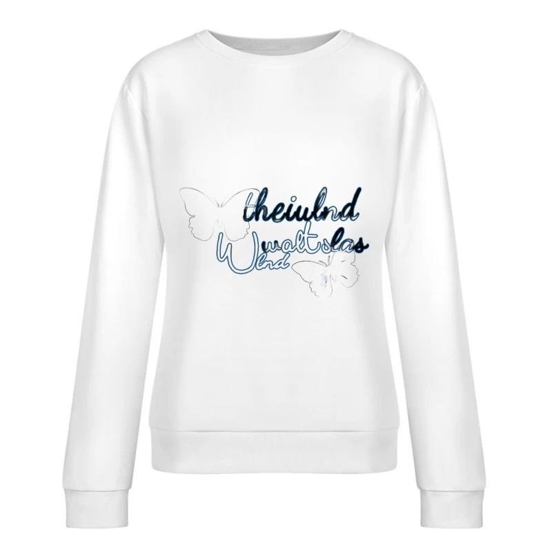 Schmetterlingsdesign mit Schriftzug Damen Pullover Sweatshirt
