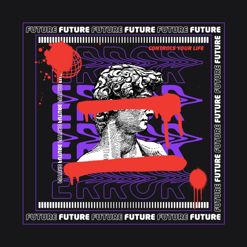 Futuristische David-Fehlerkunst Herren Pullover Hoodie