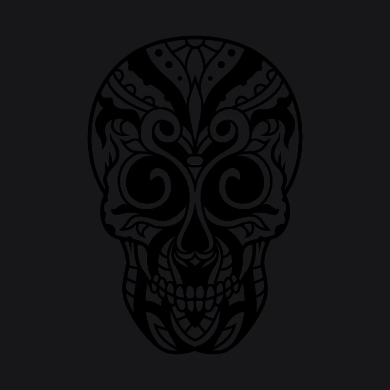 Calavera ornementale monochrome Homme Sweat à capuche