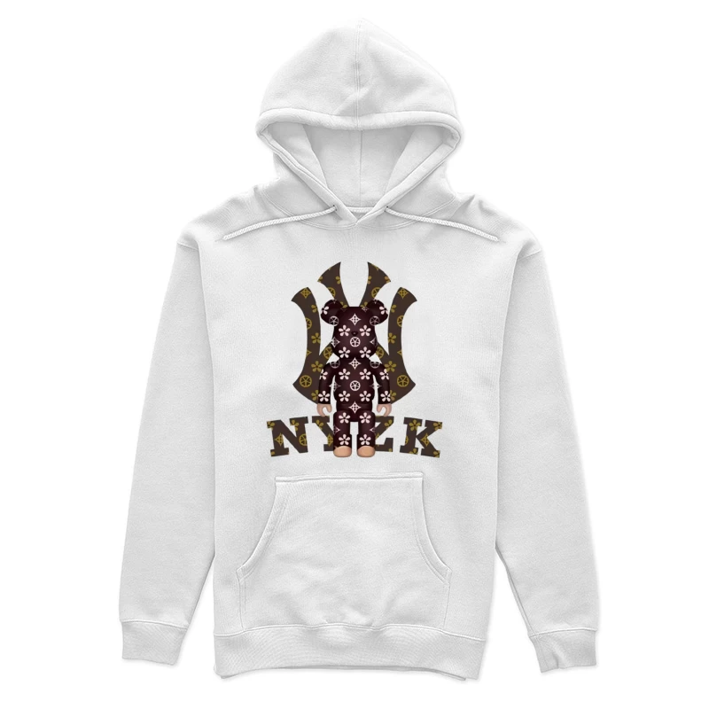Künstlerisches Bärendesign mit Monogrammmustern Damen Pullover Hoodie