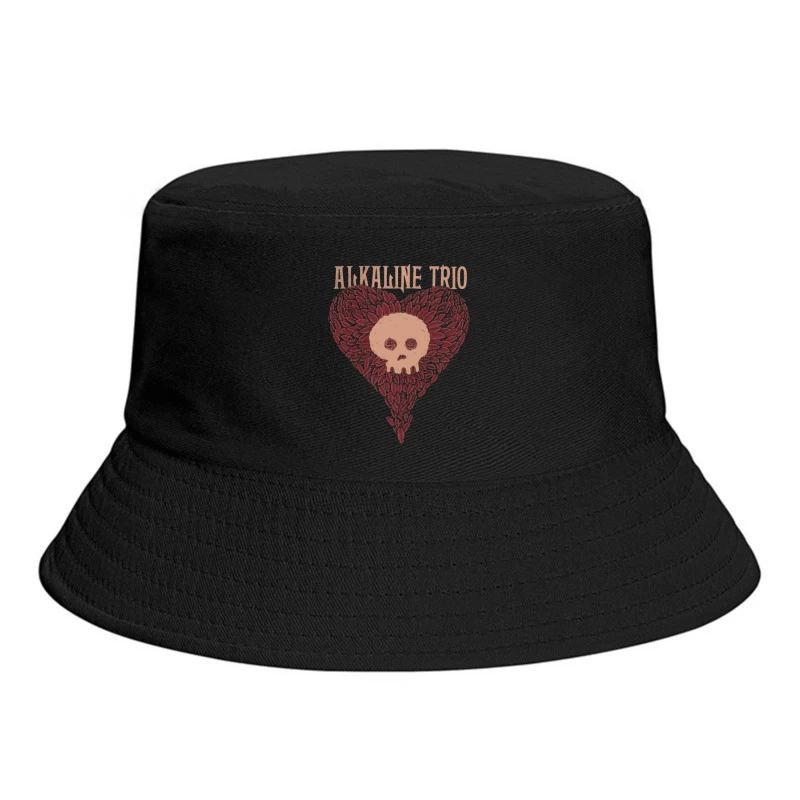 Alkaline Trio Gothic Heart Skull Logo Design Bucket Hat