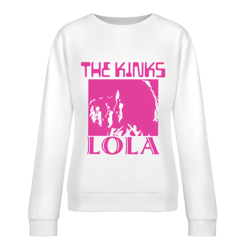 The Kinks 'Lola' Pink Album Cover Art Female Pullover Sweatshirt