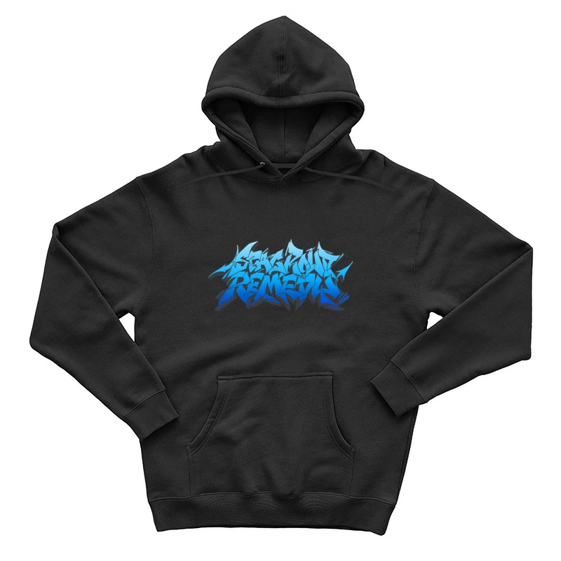 Graffiti-Stil-Design in Blau Herren Pullover Hoodie