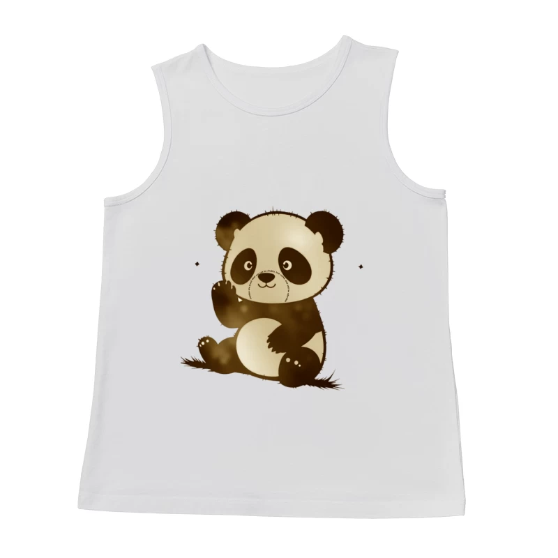 Cute Cartoon Panda Bear Illustration Male Tank Top