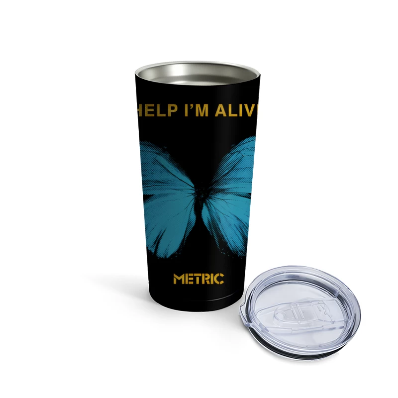 Metric Help I'm Alive Butterfly 2 Travel Mug