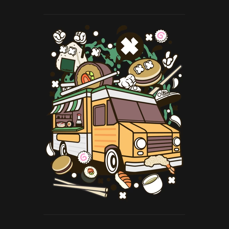 Camion de Street Food Asiatique Amusant Femme T-Shirt