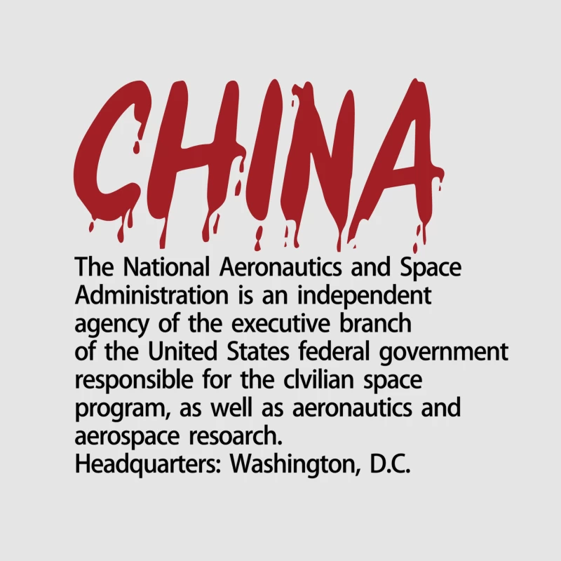 NASA-Information mit China-Schriftzug Herren Pullover Hoodie