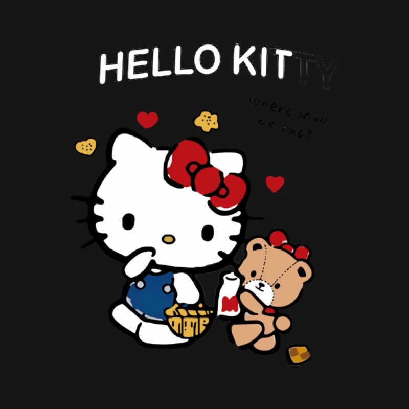 Hello Kitty und Teddy-Picknick Herren T-Shirt