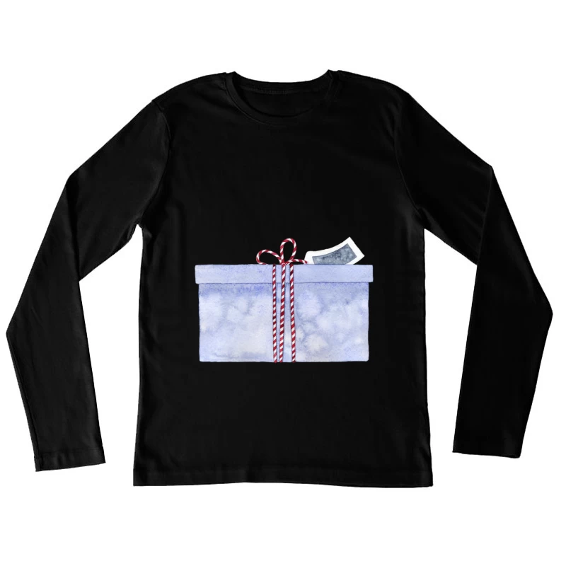 Cadeau enveloppé avec ruban festif Femme Manches Longues T-Shirt