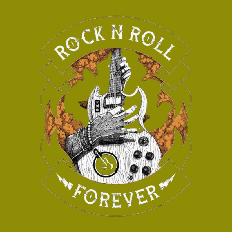 Rock N Roll Forever Graphic Design Pin