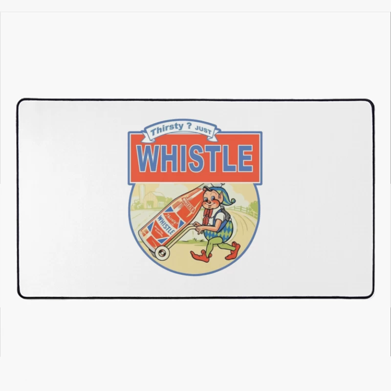 Thirsty Just Whistle logo Desk Mat