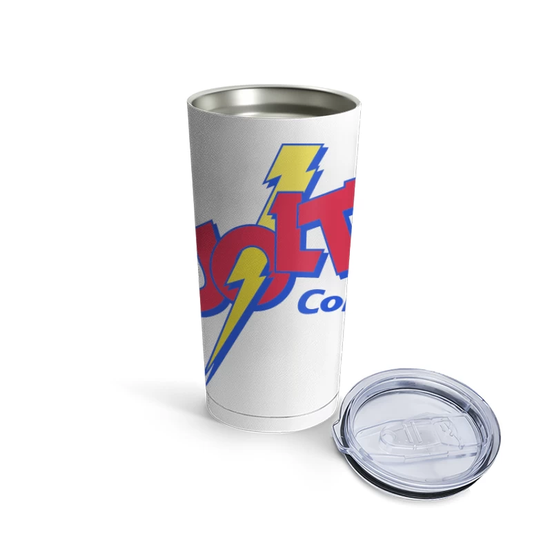 Retro Jolt Cola Energy Drink Logo with Lightning Bolt Design Travel Mug