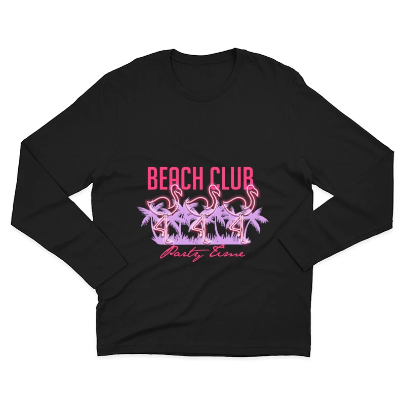 Soirée Club de Plage Flamant Homme Manches Longues T-Shirt