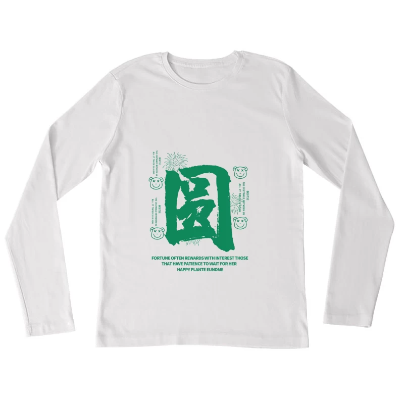 Glückssymbole mit Weisheitsspruch Damen Langarm T-Shirt
