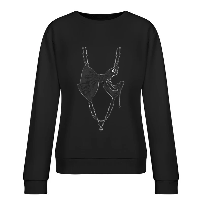 Schmuck mit Schleifenanhänger Damen Pullover Sweatshirt