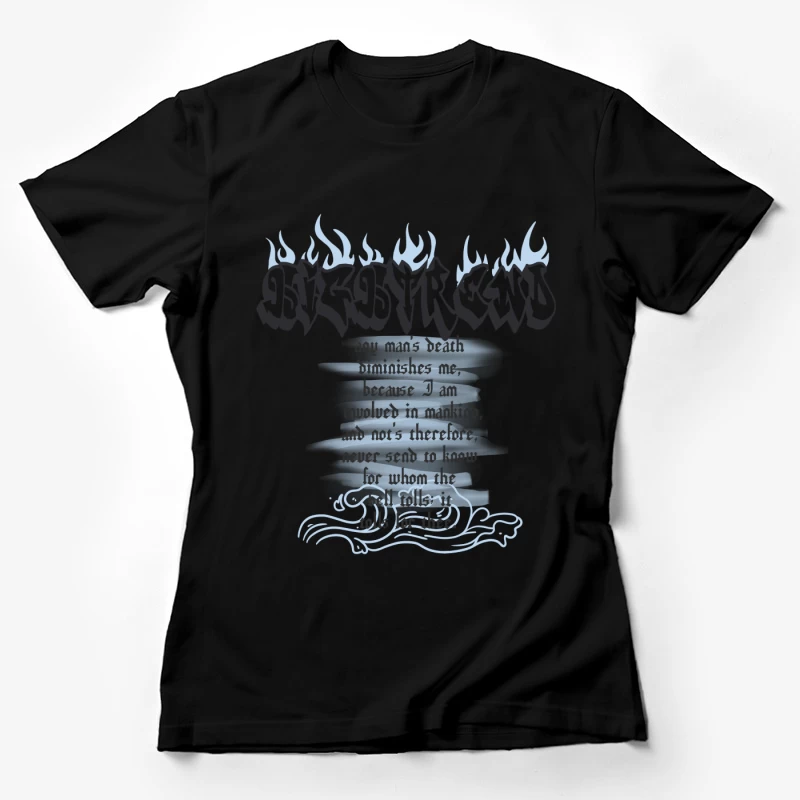 Todeszitat von John Donne im gotischen Stil Damen T-Shirt