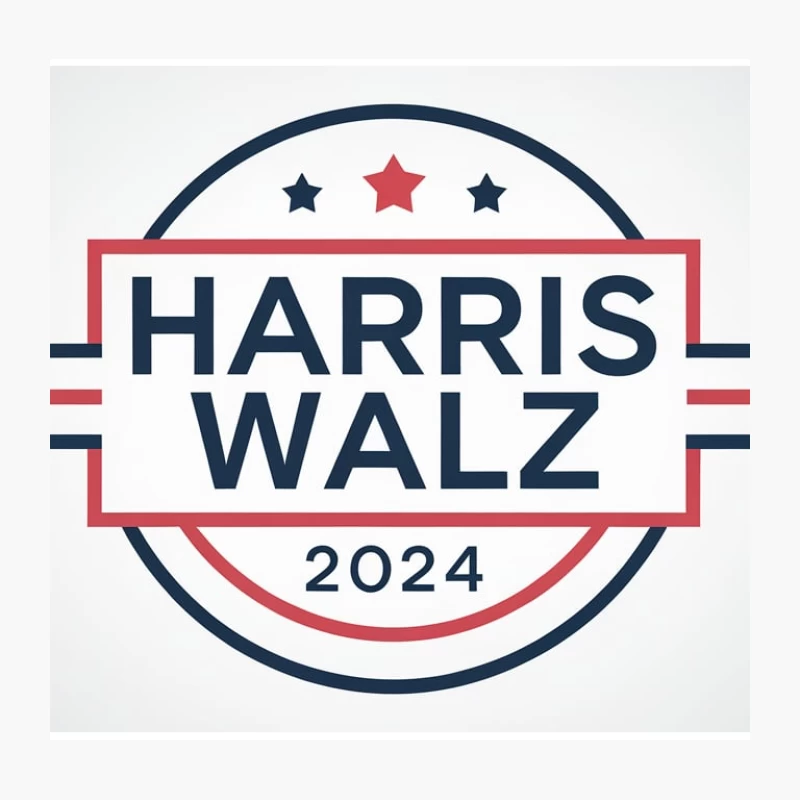 Harris Walz 2024 Presidential Campaign Logo: Patriotic Design for American Election Throw Pillow