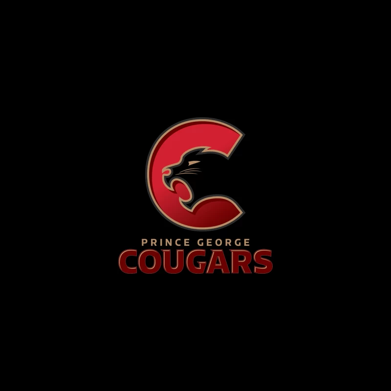 Prince George Cougars Hockey Team Logo Design Desk Mat