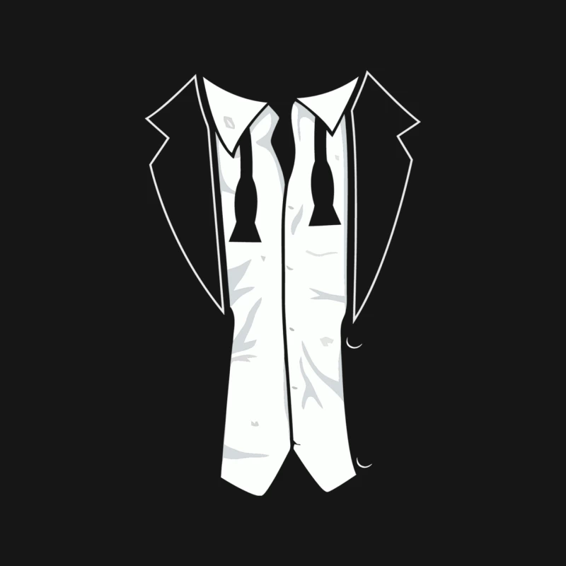 Minimalist Abstract Suit Outline in White and Grey Mouse Pad