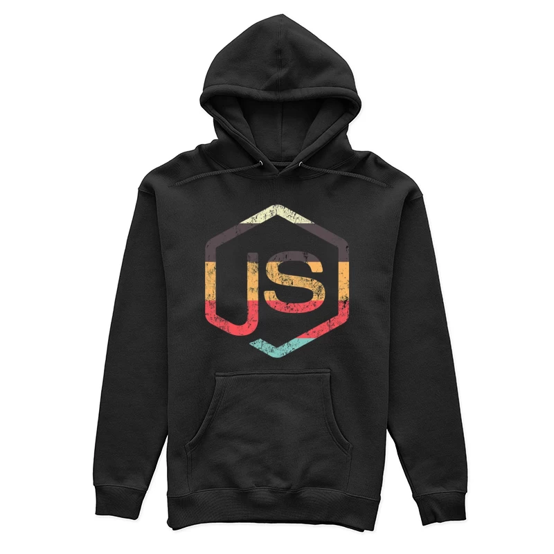 Vintage JavaScript Hexagonal Logo Design Female Pullover Hoodie