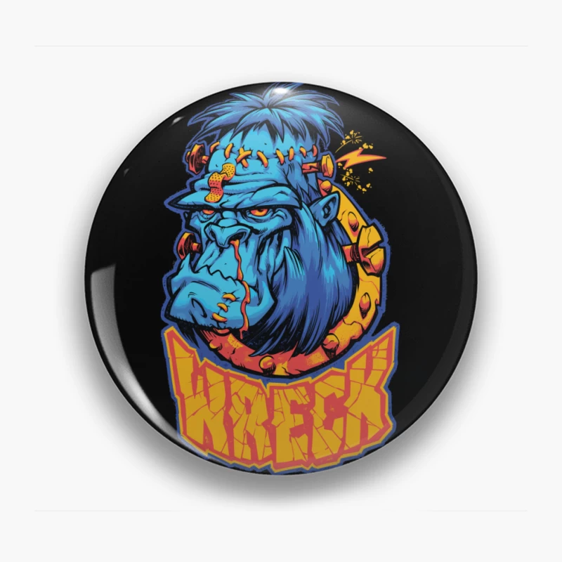 Colorful Cartoon Gorilla Illustration Pin