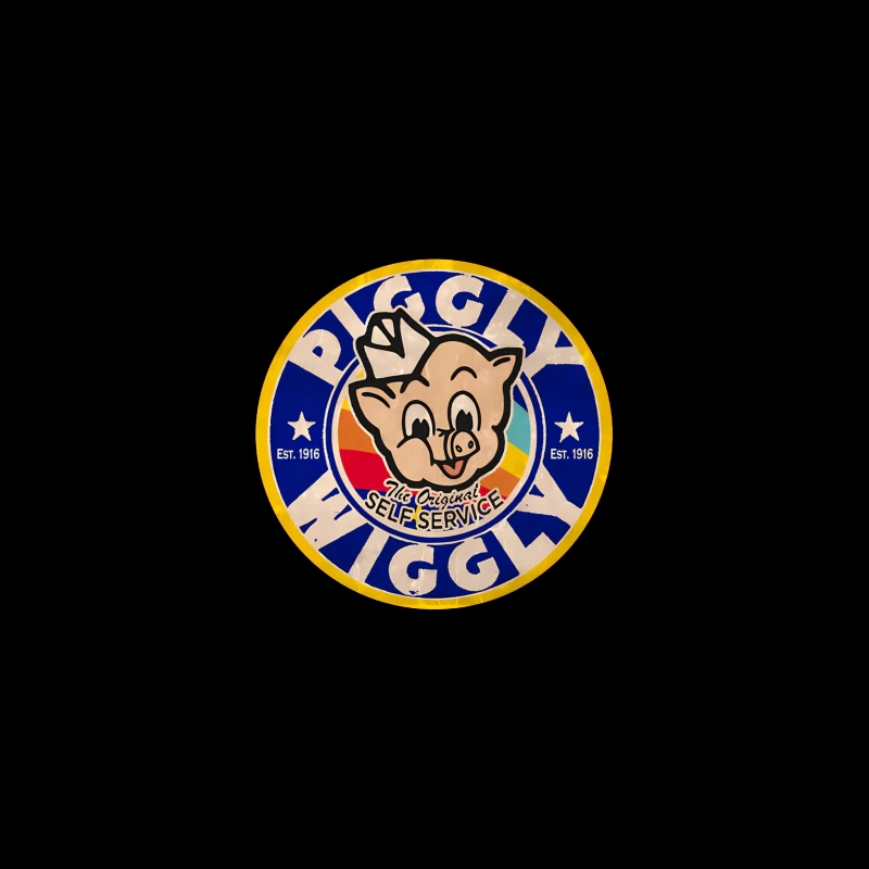 Vintage Piggly Wiggly Supermarket Logo - The Original Self Service Store Since 1916 Travel Mug