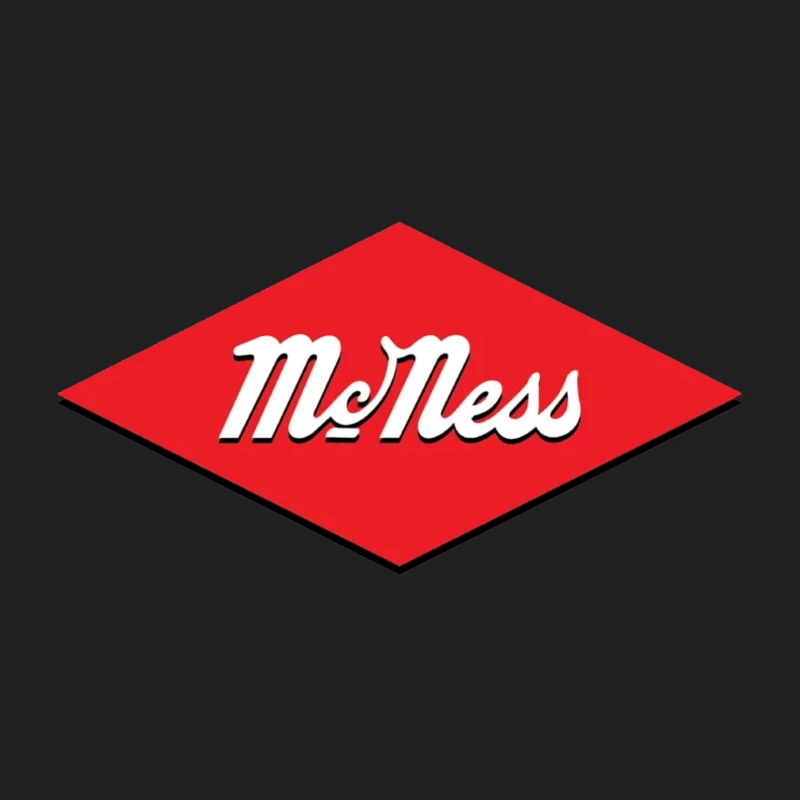 Vintage McNess Diamond Logo in Red and White Bucket Hat