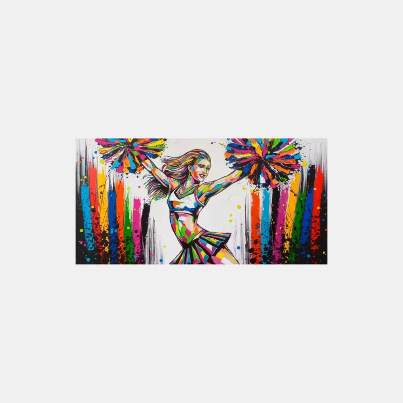 Vibrant Abstract Cheerleader: A Colorful Energetic Painting Male Tank Top