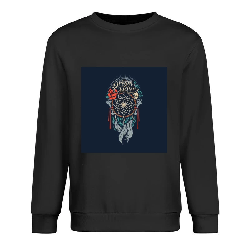 Attrape-Rêves Artistique avec Rose et Plume Homme Sweat-shirt à enfiler