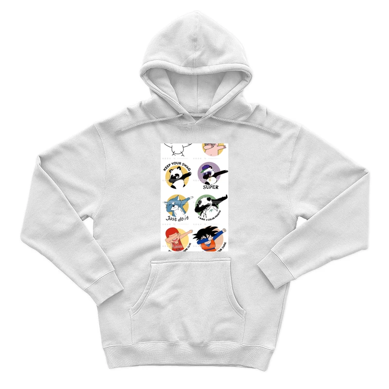 Lustige Cartoon-Charaktere beim Dab-Tanz Herren Pullover Hoodie