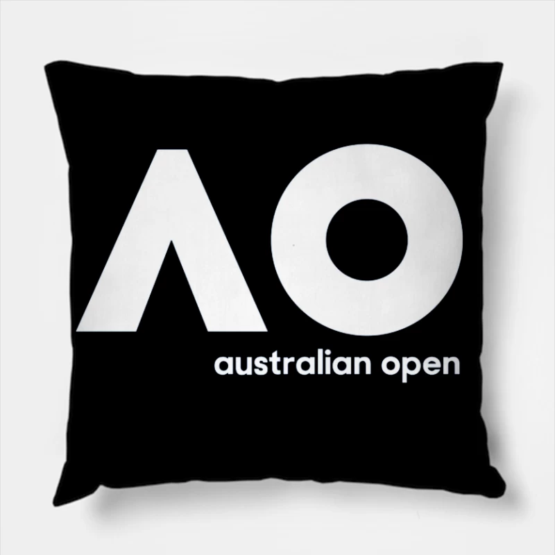 Australian Open Tennis Tournament White Minimalist Logo Throw Pillow