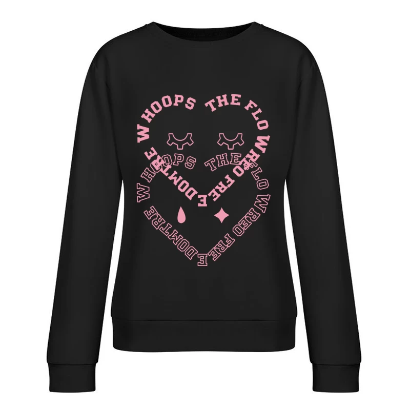 Herzförmiges Design mit Text Damen Pullover Sweatshirt