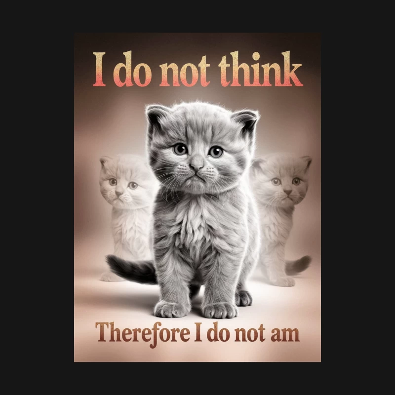 Philosophical Kitten: Thinking Therefore Not Being Male Long Sleeve T-Shirt