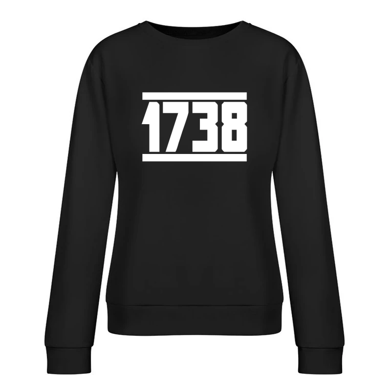Graphic Design Featuring the Number 1738 Female Pullover Sweatshirt