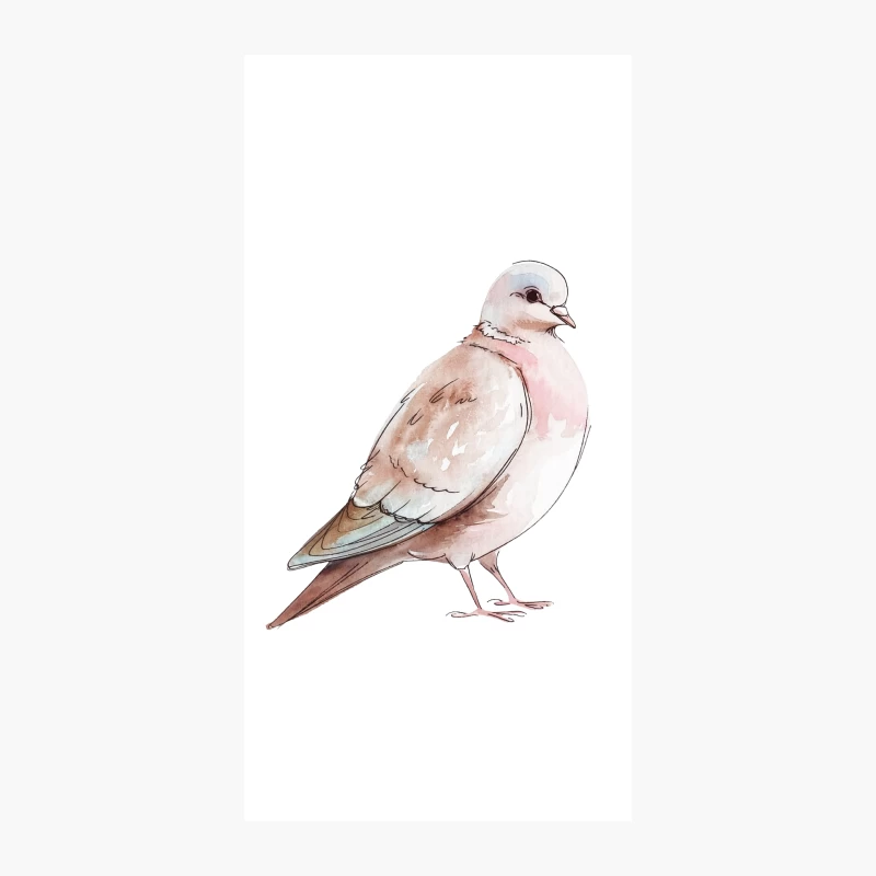 Watercolor Dove: Gentle Wildlife Illustration in Pastel Hues iPhone Case