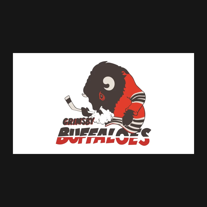 Grimsby Buffaloes: Cartoon Hockey Team Mascot Logo Desk Mat