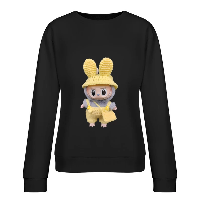 Plüschfigur mit Häkeloutfit Damen Pullover Sweatshirt