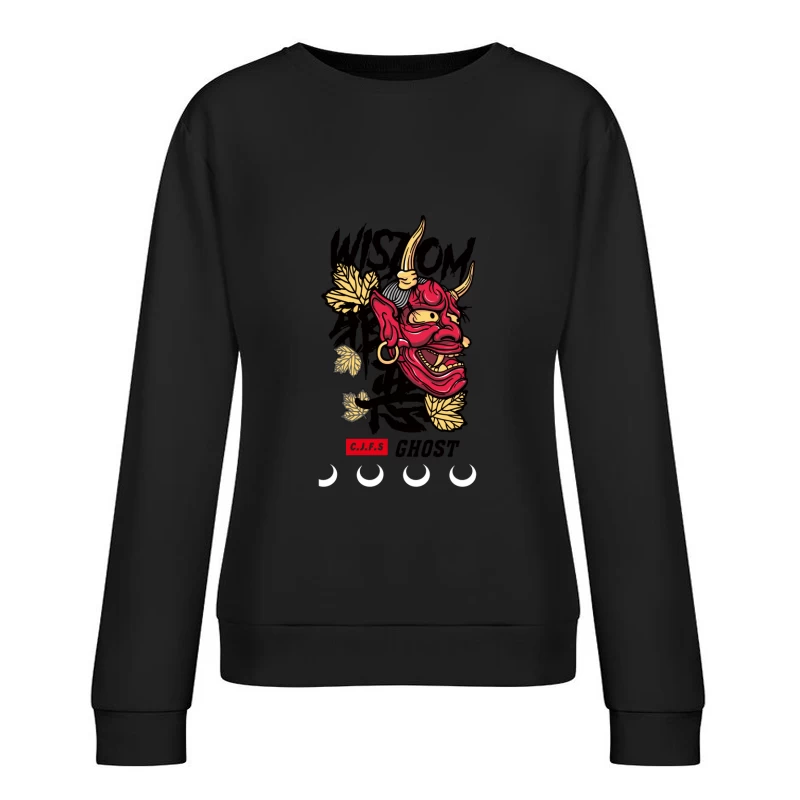 Weisheit Oni Maske Design Damen Pullover Sweatshirt