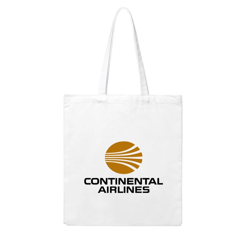 Continental Airlines Vintage Corporate Logo with Gold Globe Design Cotton Tote Bag