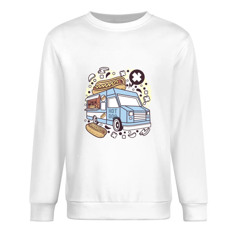 Camion de nourriture coloré servant des hot-dogs Homme Sweat-shirt à enfiler