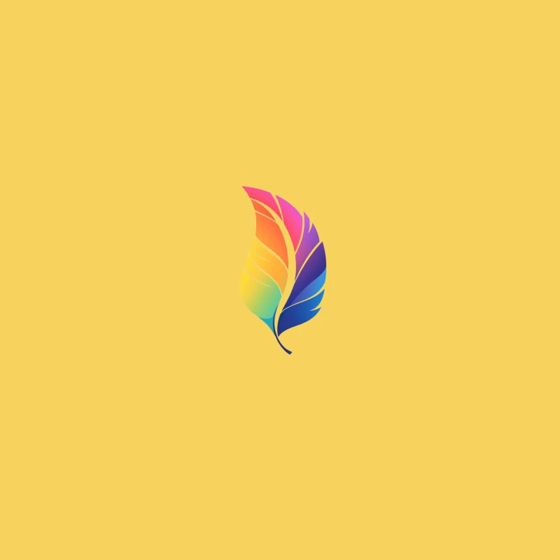 Vibrant Rainbow Feather Logo Design Bucket Hat