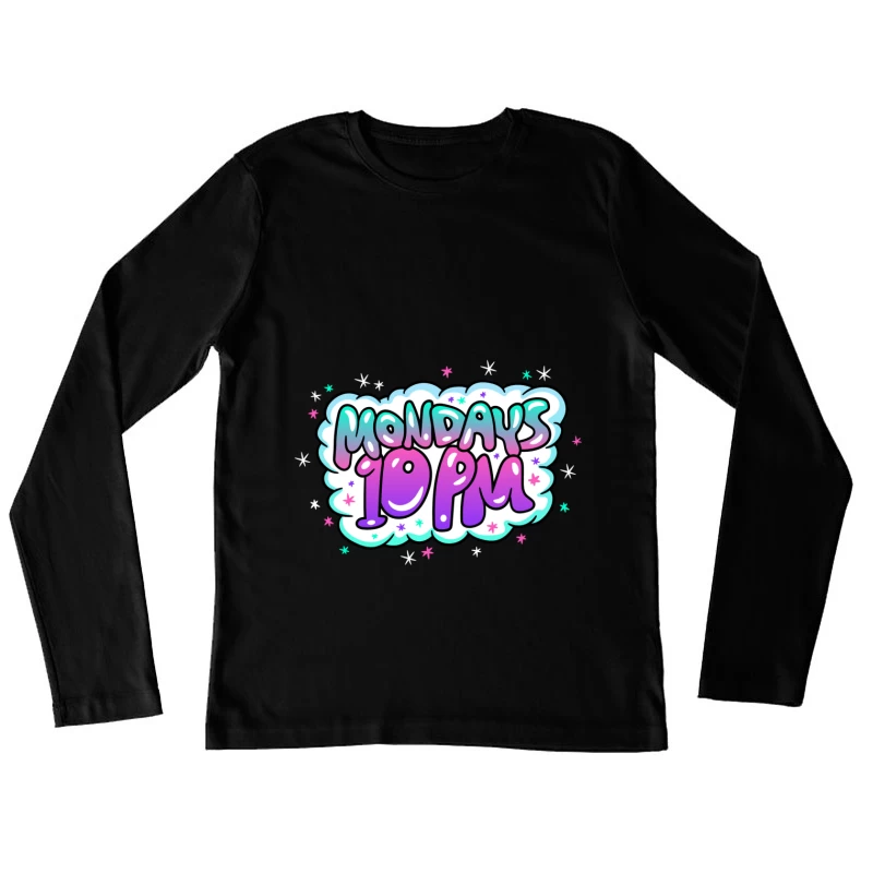 Montags um 10 Uhr - Buntes Design Damen Langarm T-Shirt