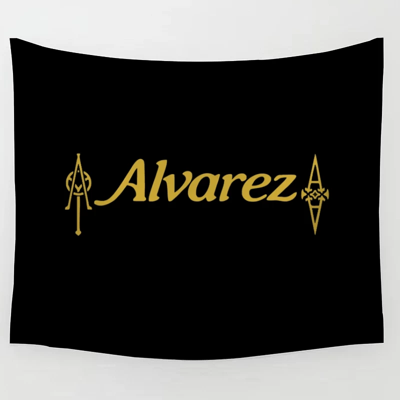 Alvarez Guitar Company Gold Logo Design Tapestry