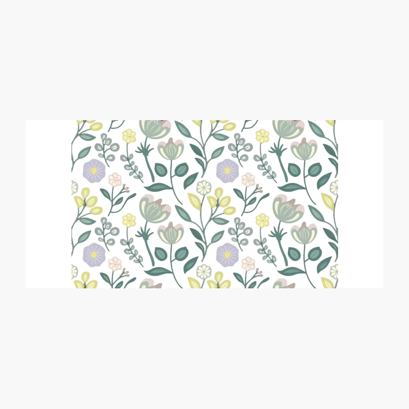 Pastel Floral Seamless Pattern: Vintage-Inspired Botanical Illustration Coffee Mug