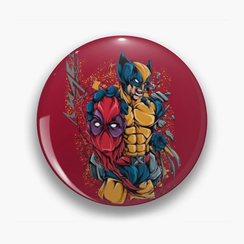 Wolverine and Spider-Man Mashup Pin