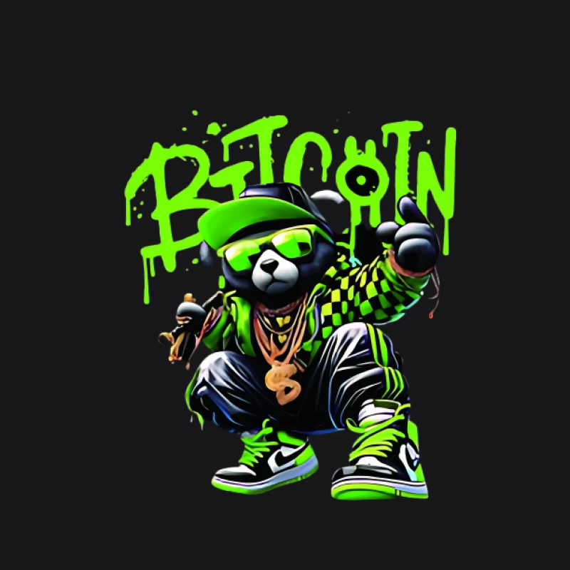 Ours Graffiti avec Thème Bitcoin Homme Sweat à capuche