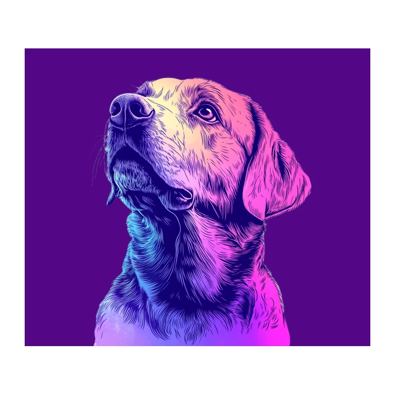Vibrant Pop Art Portrait of a Labrador Retriever Tapestry